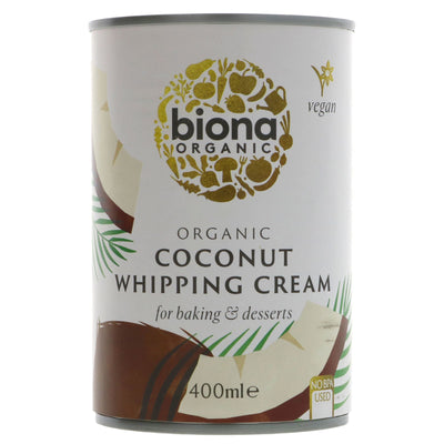 Organic vegan coconut whipping cream for guilt-free desserts.