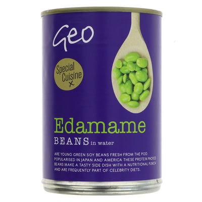 Geo Organics' Edamame Beans in Water: Fresh, vegan, protein-packed soy beans. Perfect for salads, stir-fries, and more!