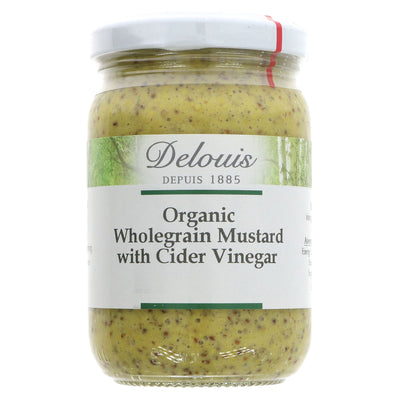 Organic vegan-friendly Wholegrain Mustard for bold and tangy flavor. Perfect for sandwiches, dressings, and marinades.