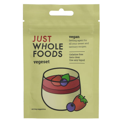 Vegeset Setting Agent | Perfect for vegan sweet and savoury recipes, sets clear, and comes in a resealable bag. Vegan-friendly.