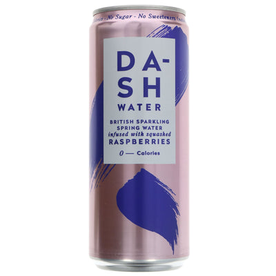 Dash Water's sparkling raspberry drink, a vegan and healthy option perfect on its own or in a cocktail. Elderflower extract inside.