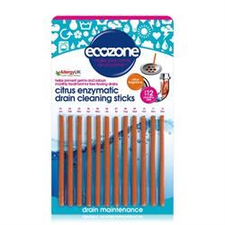 Ecozone | Enzymatic Drain Cleaning Sticks - Citrus 12 Sticks | 12sticks