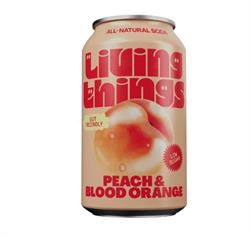 Living Things |  Sparkling peach and blood orange prebiotic soda | 330ml