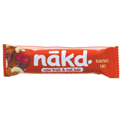 Indulge in Nakd's sweet & tangy Bakewell Tart Bar made with dates, raisins & shortcrust. Gluten-free & vegan. Perfect for tea time.