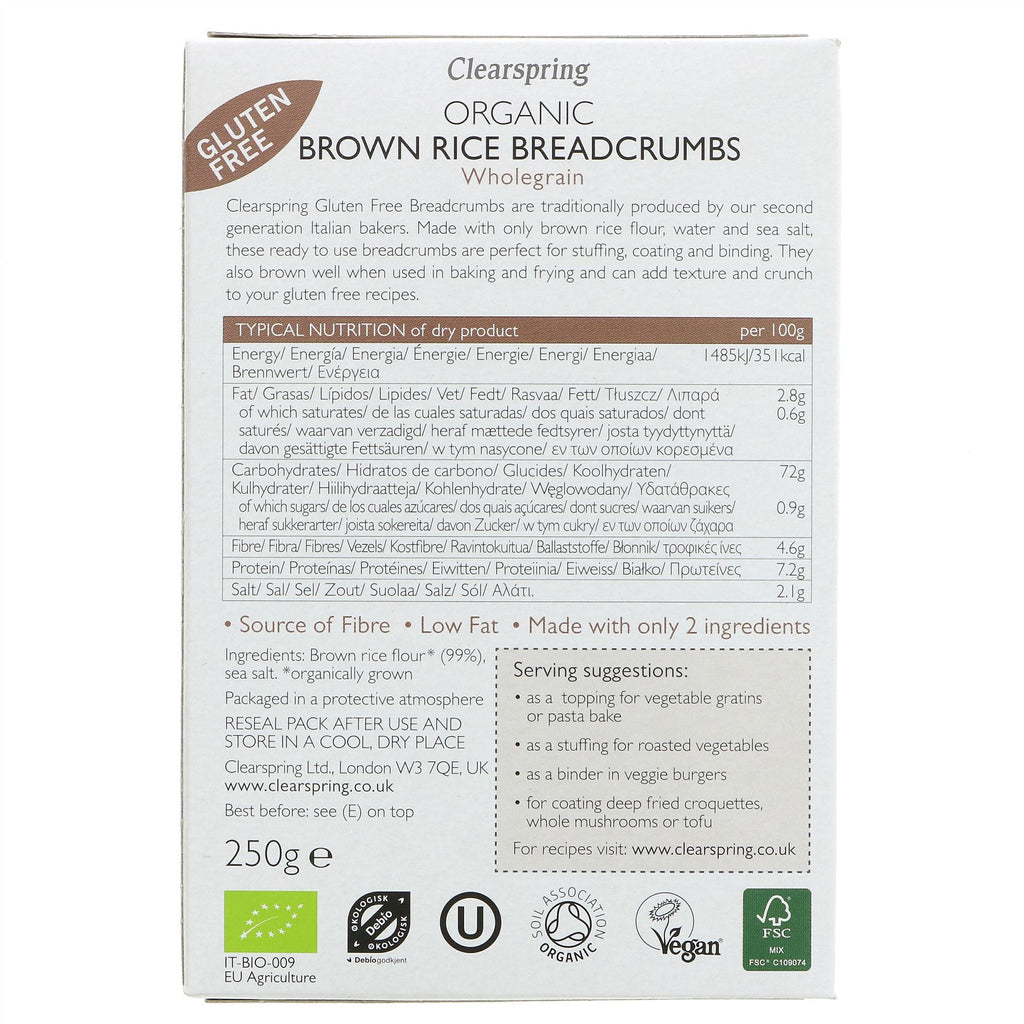 Clearspring | Breadcrumbs - Brown Rice, GF | 250g