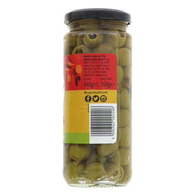 Cypressa Pitted Green Olives - Tangy vegan snack!