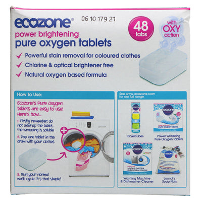 Ecozone | Laundry Tablets - Brightening - Pure Oxygen Pure Brightening | 48 tablets