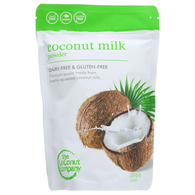 Vegan coconut milk powder, made from freshly squeezed coconut milk with no added flavors. Perfect for cooking, baking, or adding to coffee.