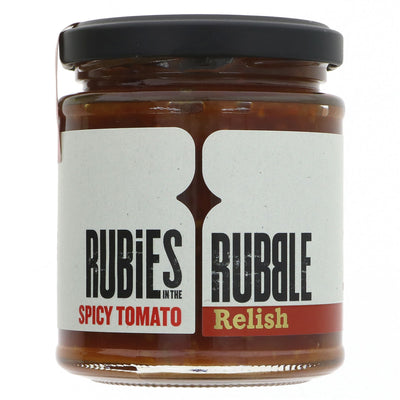 Spicy Tomato Relish by Rubies In The Rubble: Vegan, No Added Sugar, Perfect for Burgers & Chips - 200g