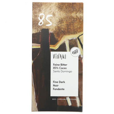 Vivani | Organic Dark Chocolate - 85% Cocoa | No added sugar | Vegan | 100g