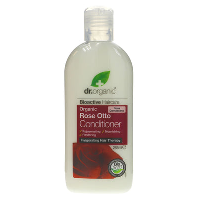 Dr Organic Rose Otto Conditioner - Nourishing, vegan conditioner with rose oil for silky, soft hair. Perfect for all hair types.