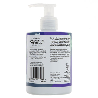 Alter/Native | Hand Wash - Lavender & Geranium - Relaxing with tea tree | 300ml