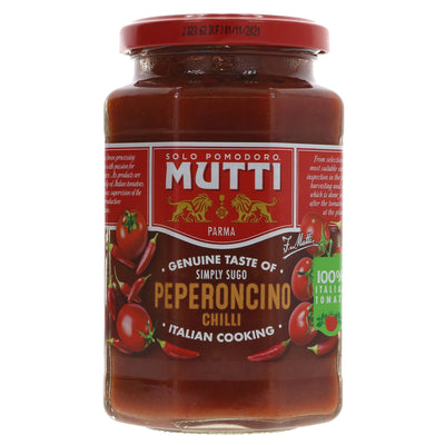 Indulge in Mutti's authentic Tomato Pasta Sauce with Chilli - made with 100% Italian tomatoes, slow-cooked and vegan! No sugar added.