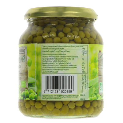 Bionova's unpasteurised organic Garden Peas - ready to eat, add to salads, soups, or as a healthy side dish.