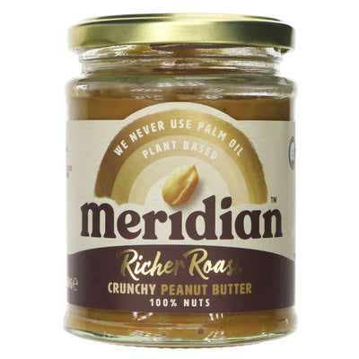 Meridian Peanut Butter Rich Roast Crunchy | Hi-Oleic | 280G | Vegan | No Added Salt | 30% More Monounsaturated Fats | Perfect for Spread or Smoothies | Superfood Market.