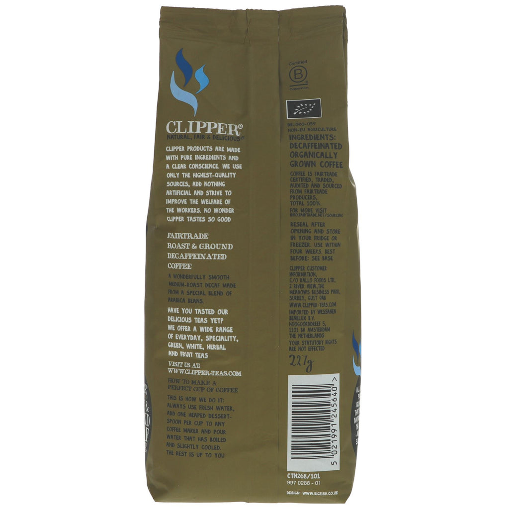 Clipper | Decaffeinated Ground Coffee | 227g