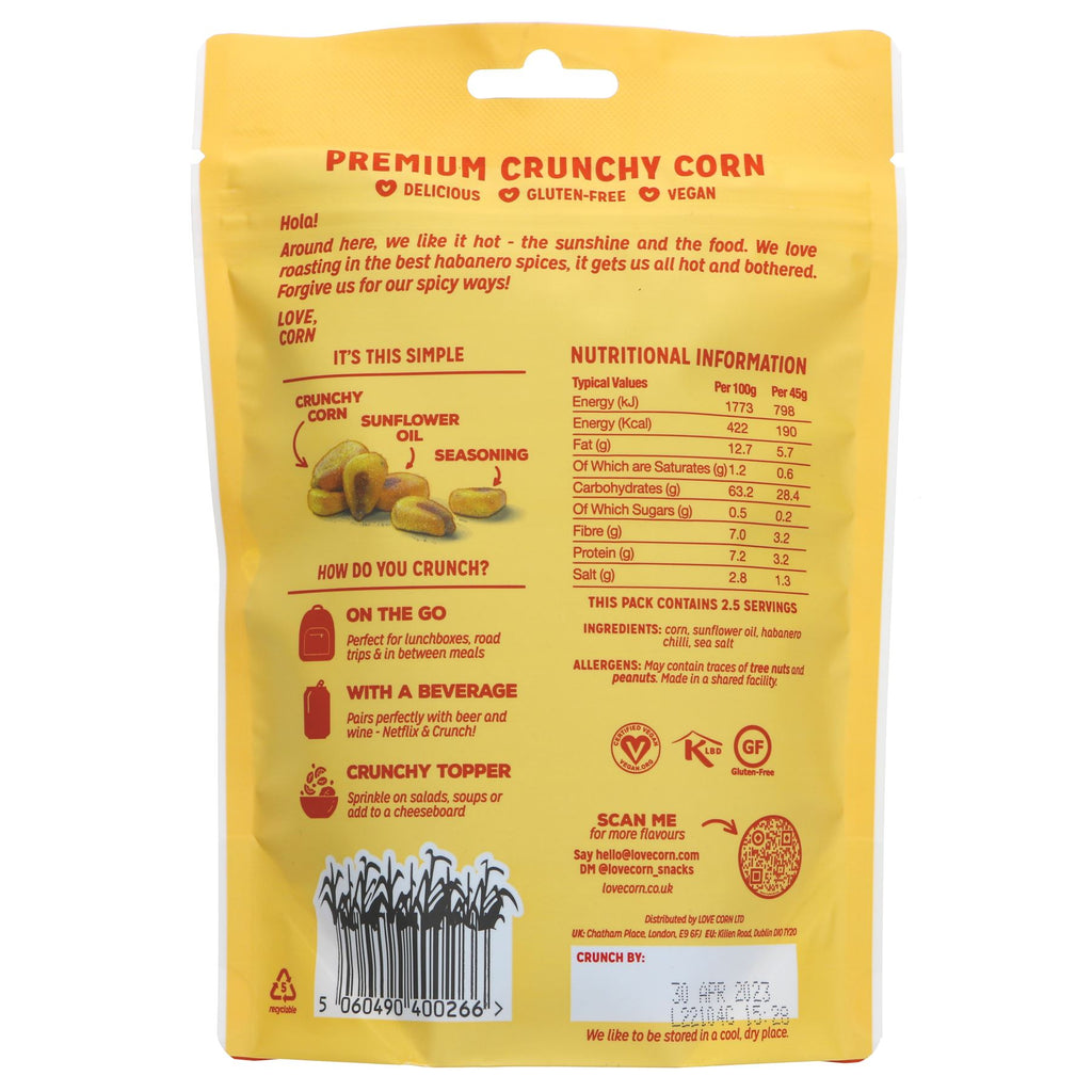 Love Corn's Crunchy Corn - Habanero: Hot & Gluten-Free Snack!