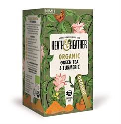 Heath And Heather | Organic Green Tea & Turmeric 20 Bag | 20bag