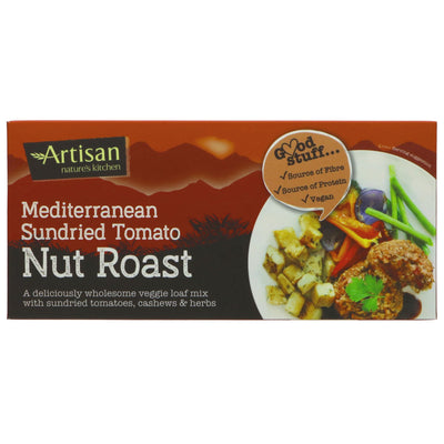 Artisan Grains Sundried Tomato Nut Roast - Vegan, 200g, easy to make, perfect for dinner table. Recyclable baking tray.