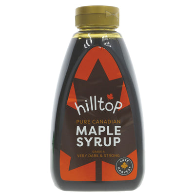 Hilltop Honey Maple Syrup Grade A Dark - Gluten-free, Vegan and Bold Flavour - Perfect for Pancakes & Waffles - 640g