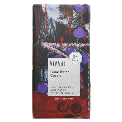 Vivani Dark Chocolate & Blackcurrant - Organic, No Added Sugar, 100g