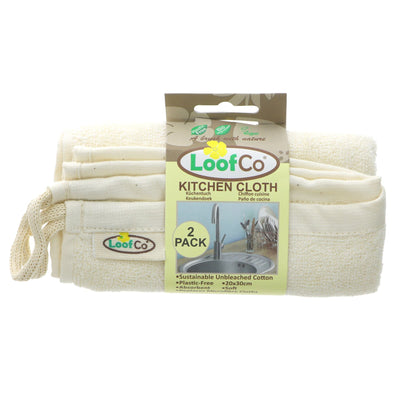 Eco-friendly Loofco Kitchen Cloth made from 100% cotton. Replace synthetic cloths and towels. Use wet or dry for versatile cleaning. Vegan.