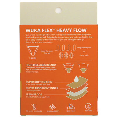 Wuka | Period Pant Heavy Flow XS - L - Adjustable period pant | single