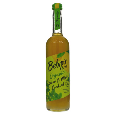 Belvoir's Organic Lemon & Mint Cordial - Gluten-free, vegan & no added sugar. Perfect for refreshing summer drinks.