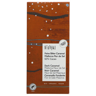 Vivani's 62% Dark Caramel Chocolate: organic, vegan, and no added sugar. Indulge in its rich and creamy taste.