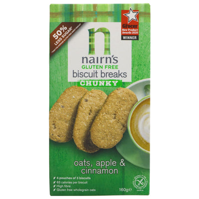 Indulgent GF Apple & Cinnamon Bisc by Nairn's - Vegan, GF & No Added Sugar. Perfect anytime snack!