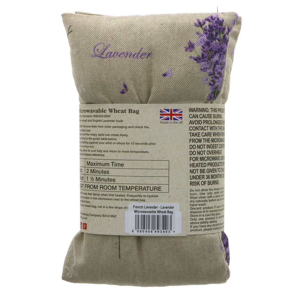 Wheat Bag Rosebud Lavender by The Wheat Bag Company. Vegan, microwaveable. Measures 43 x 12cms. Soothing and relaxing.