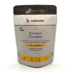 Balanced | Turmeric Complex 60 Veggie Caps - Refill Pouch | 60 capsule