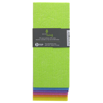 Ecoliving | Cleaning Cloths - Compostable - Pack 6, Rainbow design | pack 6