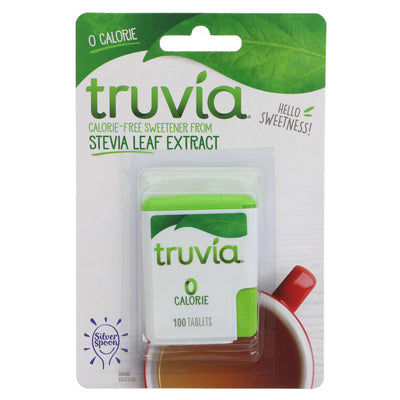 Truvia Sweetener - Calorie free tablets made from Stevia leaf. Perfect for guilt-free sweetening in your drinks and recipes.