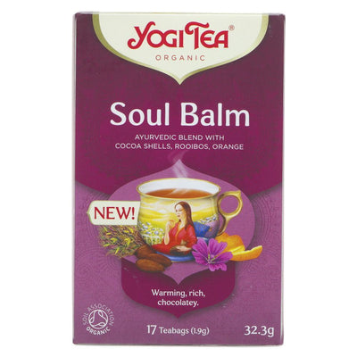 Organic, vegan Soul Balm: a warm and comforting tea blend of cinnamon, liquorice, and cocoa shell. Perfect for cozy nights in or midday pick-me-ups.