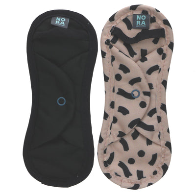 Nora | Reusable Liner Pad - Latte Pattern + Black | 1