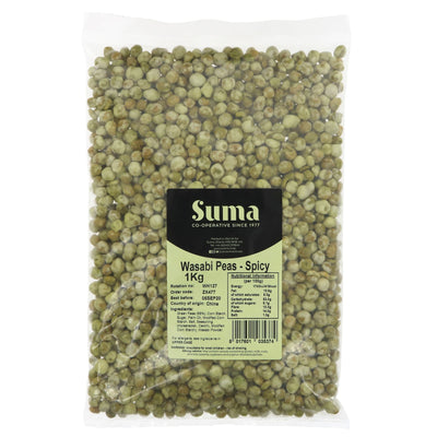 Suma's Spicy Wasabi Peas - Vegan-friendly, perfect for snacking or adding to recipes with a real bite! 1KG.