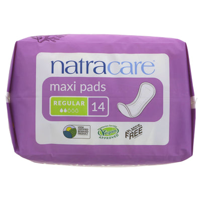 Natracare's Maxi Pads - Regular offer comfortable periods with organic & natural materials, vegan and compostable. Perfume, dye & bleach-free.