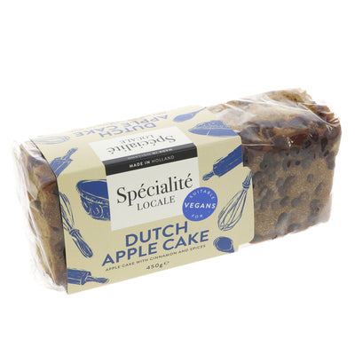 Specialite Locale Dutch Apple Loaf Cake: no added sugar, vegan, guilt-free snacking, perfect with tea or recipes. A must-have for apple cake lovers!