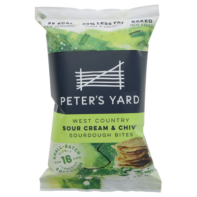 Peter's Yard Sour Cream & Chive bites - Tangy & creamy, guilt-free snacking. Made with real sourdough & no added sugar.