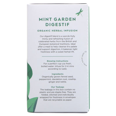 Dragonfly Tea | Mint Garden Digestif - Peppermint, Fennel, Dandelion | 20 bags