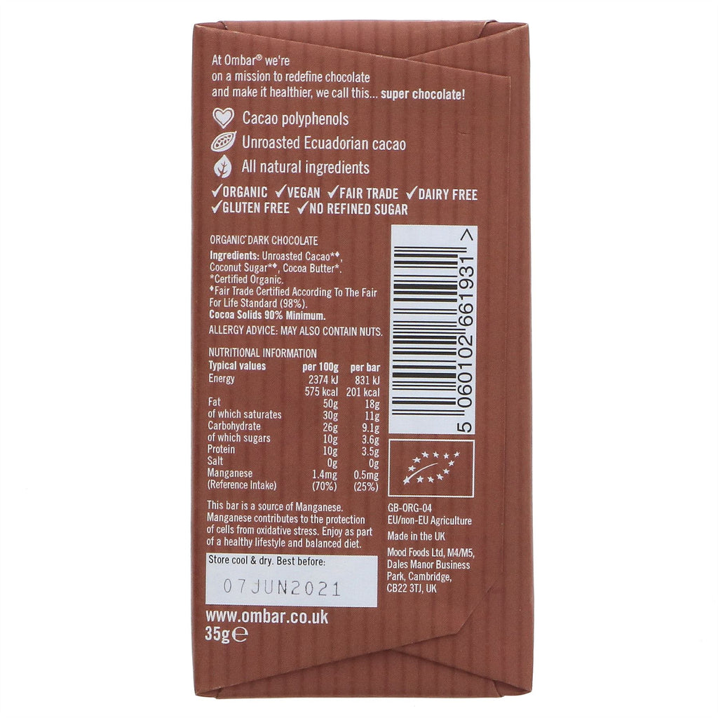 Ombar | 90% Raw Chocolate | 35G