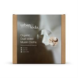 Urban Veda |  Dual-Cleansing Muslin Cloths 3 pack | 1retail box