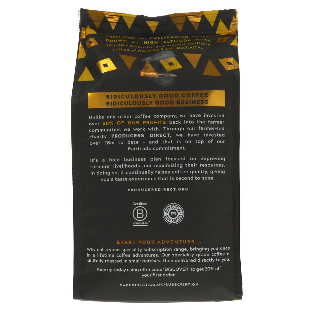 Cafe Direct | Mayan Gold Ground - Strength 4, Smooth and Dark | 200g