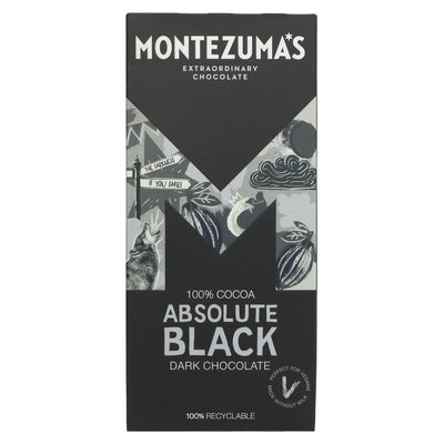 Montezuma's Absolute Black 100% Cocoa Bar - Vegan, Intensely Flavored, Highly Addictive!