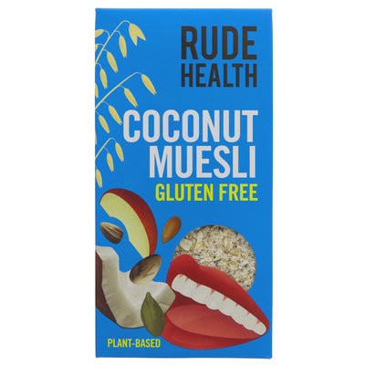 Gluten-free, vegan Coconut Muesli by Rude Health | 400g | Packed with quinoa, buckwheat flakes, seeds, dates, raisins, and coconut flakes.