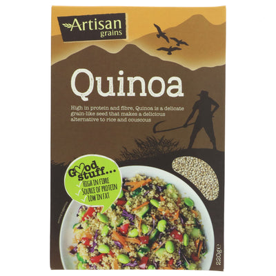 Artisan Grains Royal Quinoa - Vegan, wheat-free, pre-washed superfood with essential amino acids. Perfect for salads, soups, or as a side dish.