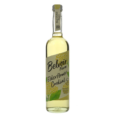 Belvoir Elderflower Cordial, gluten-free, vegan & no added sugar. Perfect for refreshing summer drinks.