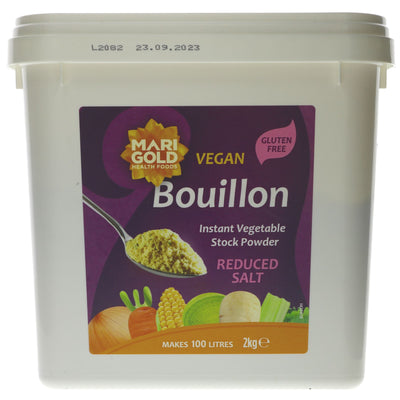 Marigold Bouillon Reduced Salt | Fairtrade, Vegan, Gluten-Free | Perfect for soups, stews, and casseroles | 2KG Catering Size.