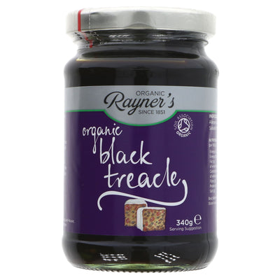 Organic Black Treacle: Vegan, Gluten-Free, Fairtrade, Perfect for Baking & Elevating Everyday Essentials. 340G by Rayner's.